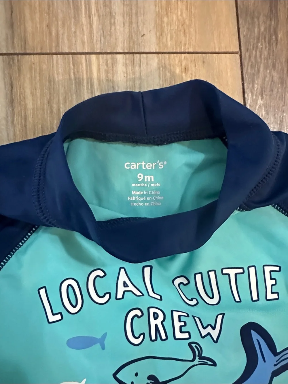 Carter's Navy & Teal Whale Rashguard Swim Set